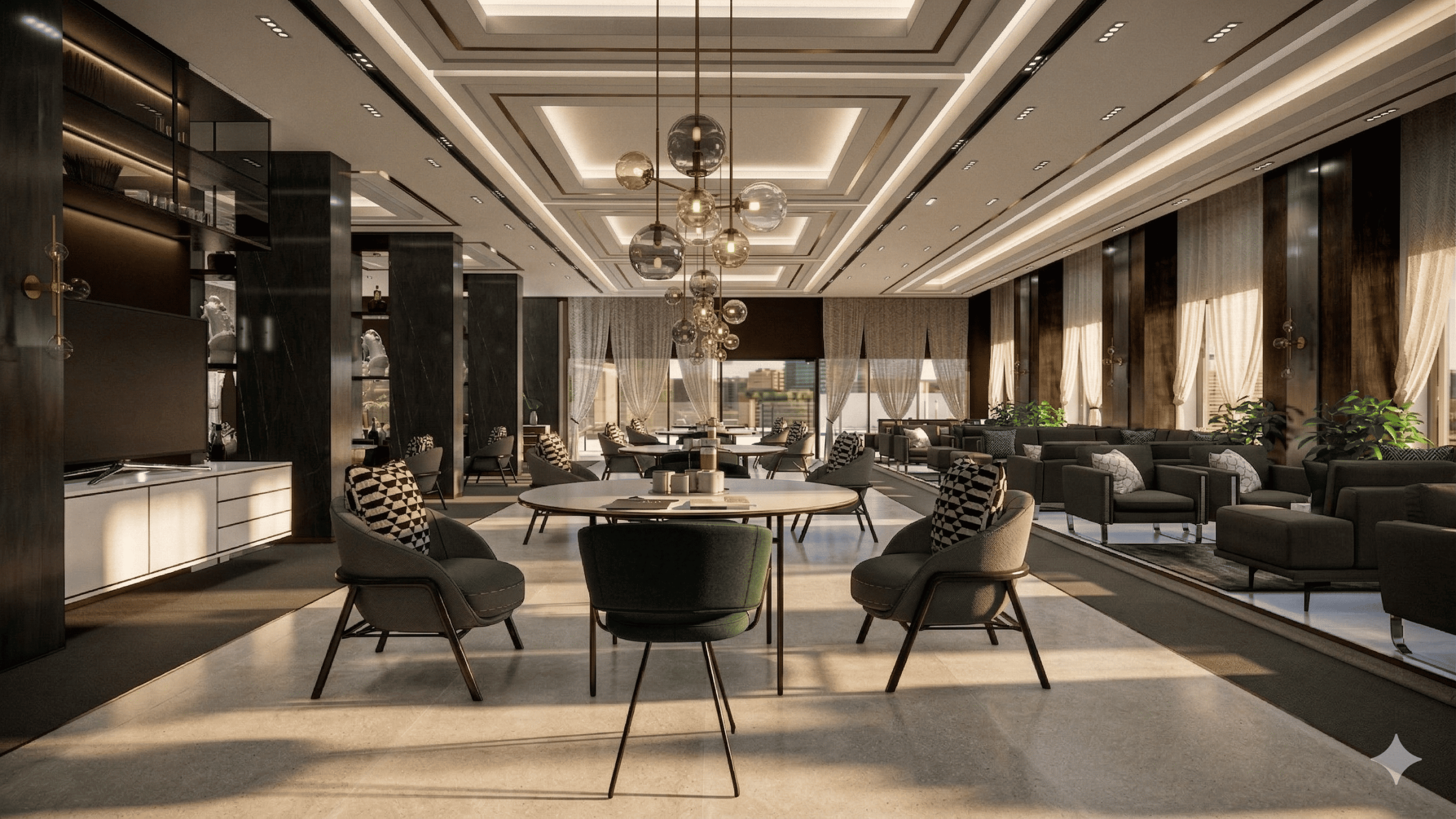 "High-Resolution Luxury Interior Visualization with AI-Enhanced Dramatic Lighting and Cinematic Ambience by Shady El Henawy."